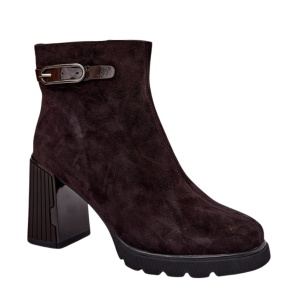 Botine din piele naturala TANIA Brown