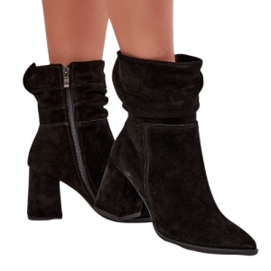 Cizme din piele naturala CARINA Black - Img 3
