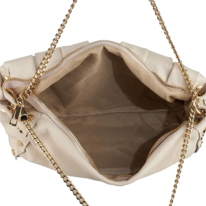 Geanta din piele naturala LILIA Beige - Img 3