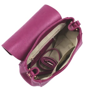 Geanta din piele naturala PATI Fucsia - Img 3