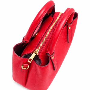 Geanta din piele naturala SAVIANA Red - Img 3