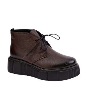 Ghete din piele naturala PALOMA Brown