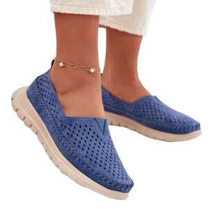 Pantofi din piele ecologica DANIELA Blue - Img 2