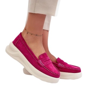 Pantofi din piele naturala DORA Fucsia