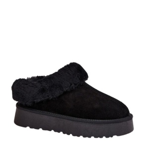 Papuci imblaniti din piele naturala TOTO Black