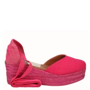 Sandale din in si piele RANIA Fucsia