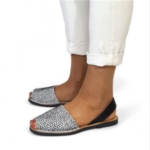 Sandale din piele AVARCA DOTS White - Img 4