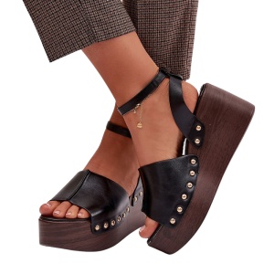 Sandale din piele ecologica CARINA Black - Img 2