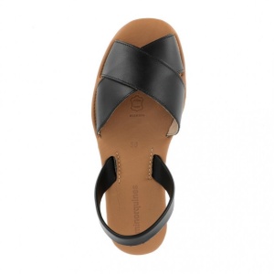 Sandale din piele MINORQUINES Platja PLATFORM Muro Black - Img 2