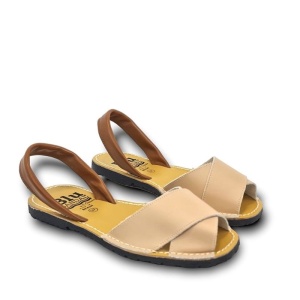 Sandale din piele naturala, AVARCA CROSS Beige