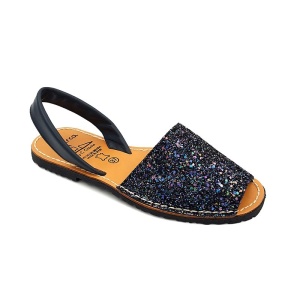 Sandale din piele naturala, AVARCA GLITTER Bleumarin - Img 2
