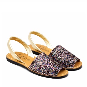 Sandale din piele naturala, AVARCA GLITTER Multicolor - Img 1