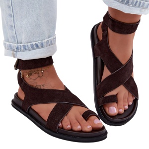 Sandale din piele naturala IRIA Brown - Img 2