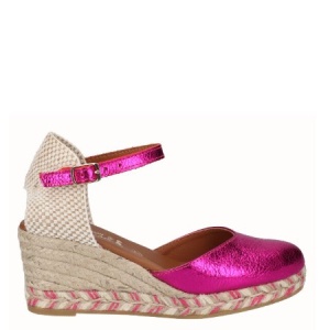 Sandale din piele naturala SAMBA Metalic Fucsia