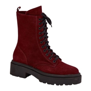 Bocanci inalti din piele naturala DIANDRA Burgundy