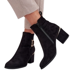 Botine din piele ecologica NAVINA Black - Img 3