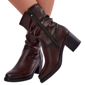 Botine din piele naturala CARLOTA Brown - Img 3