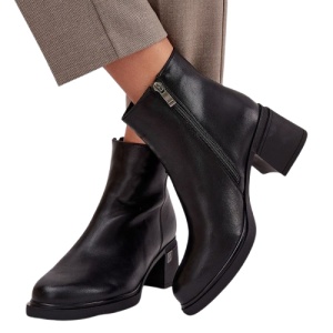 Botine din piele naturala DALMA Black - Img 3