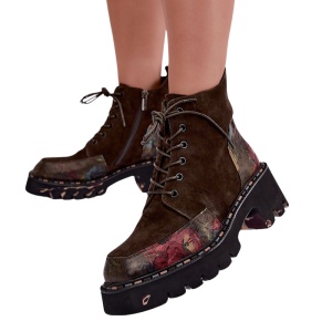 Botine din piele naturala TAPIS Brown - Img 2