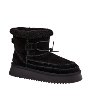 Cizme imblanite din piele naturala BOROKA Black