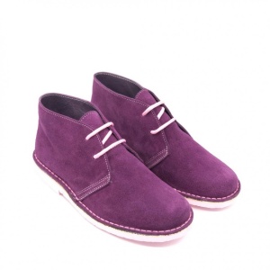 Ghete din piele intoarsa naturala BICOLOR Violet