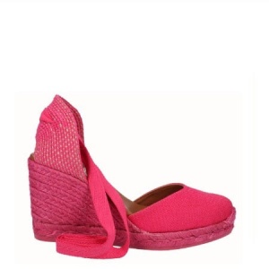 Sandale din in si piele LINA Fucsia