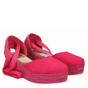 Sandale din in si piele RANIA Fucsia - Img 2