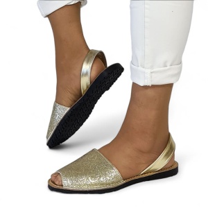 Sandale din piele AVARCA Hearts Gold - Img 4