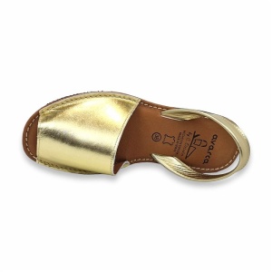 Sandale din piele AVARCA Metal Wedge Gold - Img 4
