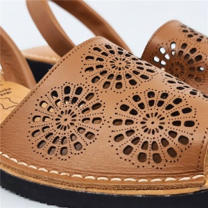 Sandale din piele AVARCA RAY Wedge Camel - Img 4