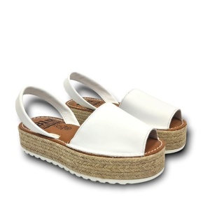 Sandale din piele naturala AVARCA PLATEAU White