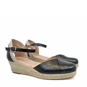 Sandale din piele naturala BELVIA Black - Img 1
