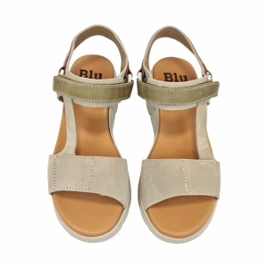 Sandale din piele naturala LEONA Beige - Img 4