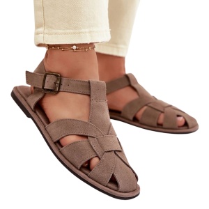 Sandale din piele naturala MIRELA Beige - Img 2