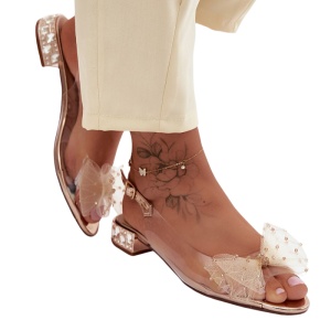 Sandale din piele naturala si vinyl SIRA Nude - Img 3