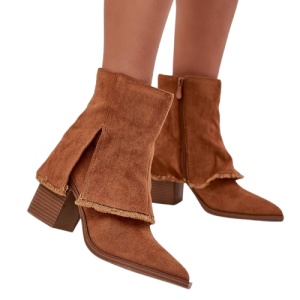 Botine din piele ecologica VILEMA Camel - Img 3