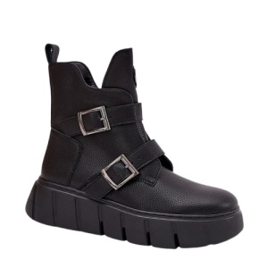 Botine din piele naturala CARA Black