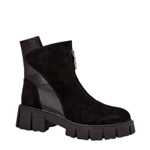 Botine din piele naturala MIRAN Black