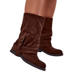 Cizme din piele ecologica DINALA Brown