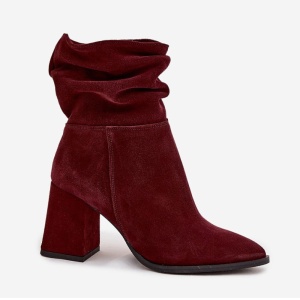 Cizme din piele naturala CARINA Burgundy