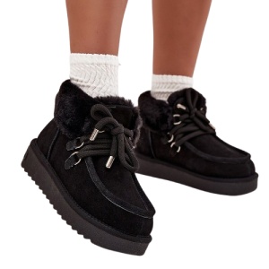 Cizme imblanite din piele naturala FRANKLIN Black - Img 2