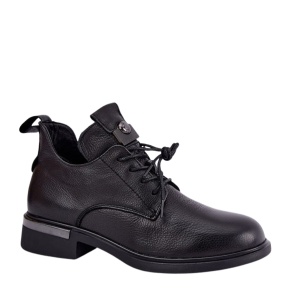 Ghete din piele naturala LEIRE Black - Img 1