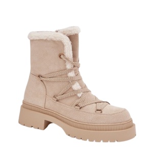 Ghete imblanite din piele ecologica GORDA Beige