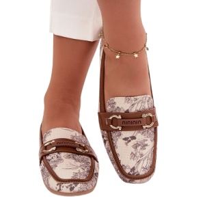 Mocasini din piele ecologica KAREN Beige - Img 2