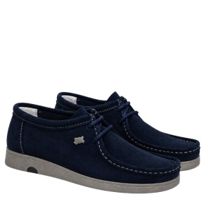 Mocasini din piele intoarsa SAFARI Bleumarin