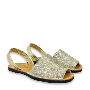 Sandale din piele AVARCA Hearts Gold