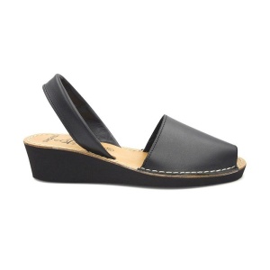 Sandale din piele AVARCA WEDGE Black - Img 2