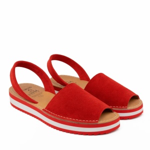 Sandale din piele naturala, AVARCA VIVA Red