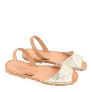 Sandale din piele naturala MINORQUINES Caleta Shiny Gold