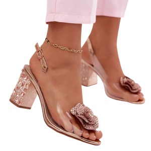 Sandale din piele naturala si vinyl VELMA Rose - Img 2